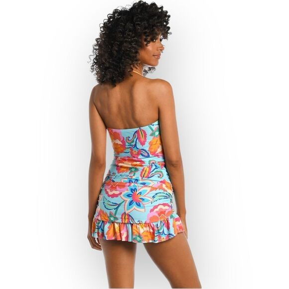 La Blanca Women's Bandeau Ruched Tankini Swimsuit Breezy Beauty L NWT - Picture 2 of 11